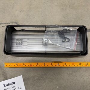 Kitsure Shower Caddy Set of 2 Black Metal Adhesive Bathroom Shelf No Drill